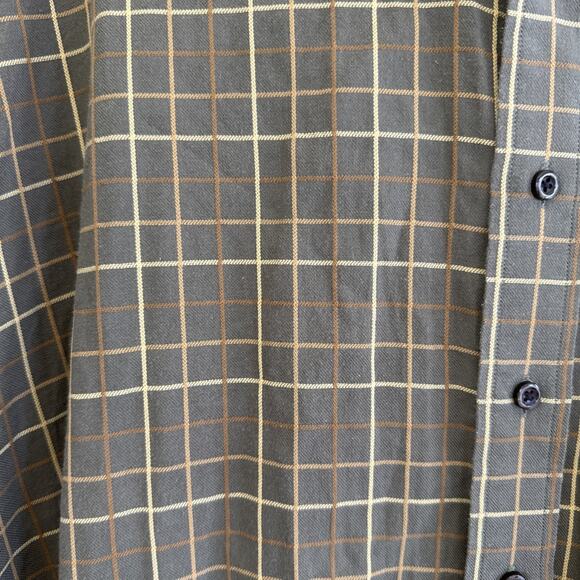 Cutter & Buck Mens 3XT Olive Plaid Long Sleeve Easy Care Button Down Shirt - Picture 3 of 8